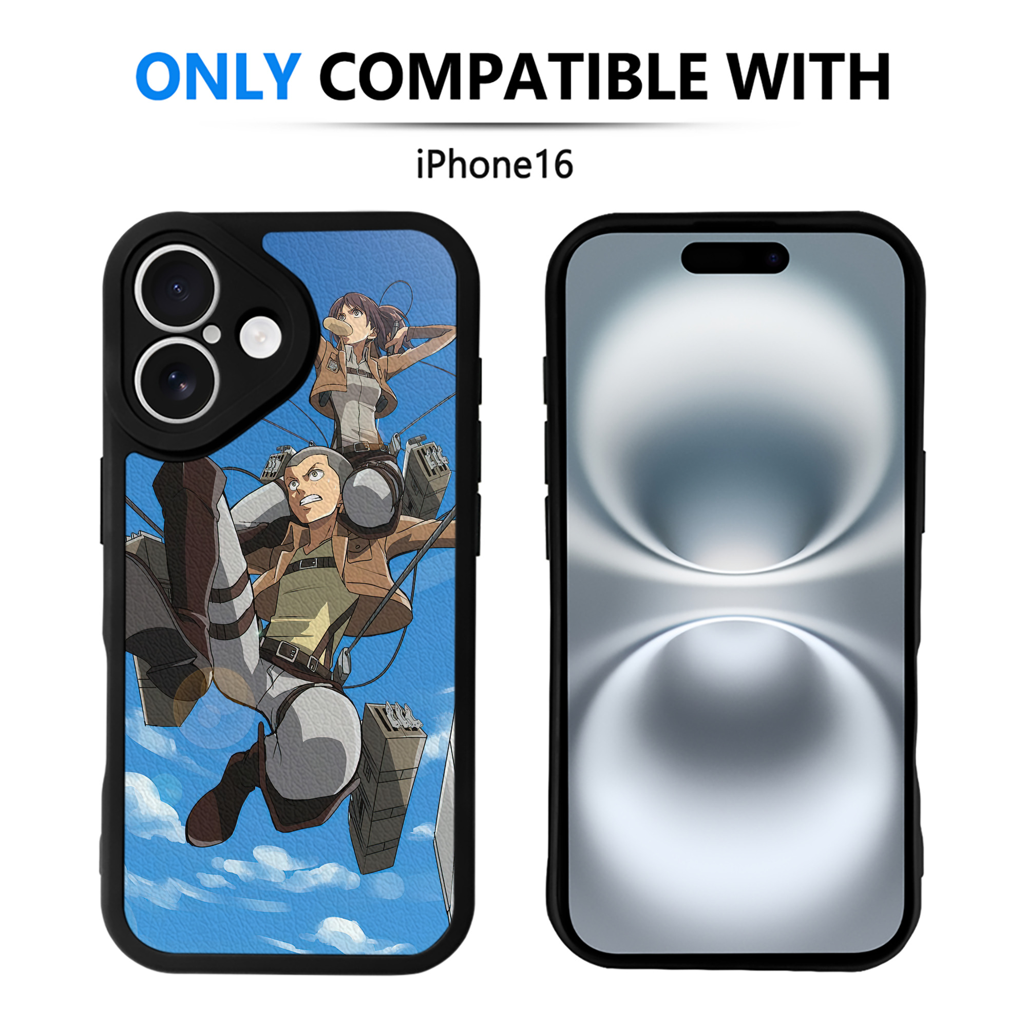 （画像用） 進撃の巨人 Attack on Titan 【iPhone 16シリーズ対応】シリコンスマホケース（レザー調） 材質：シリコン